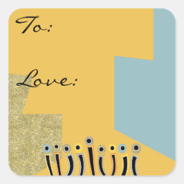 ハヌッカハピー踊りキャンドル スクエアシール