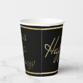ハヌッカハピー金ゴールド8オズ。 紙コップ (右)