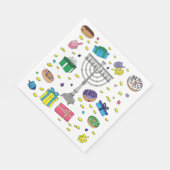 ハヌッカパターンホワイト スタンダードランチョンナプキン (角)