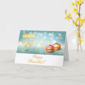 ハヌッカビューティフルユダヤ人の休日グリーティングカード カード (黄色い花)