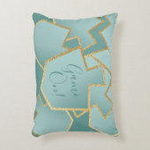 ハヌッカピロー浚渫船ゲームオン/ターコイズ アクセントクッション (正面(垂直))