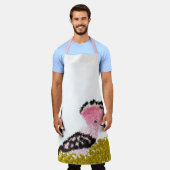 ハヌッカピンクのドレイデルゲルトとフーポー エプロン (着用した状態)