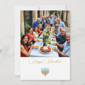 ハヌッカファミリーフォトブルー金ゴールド シーズンカード (正面)