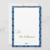 ハヌッカファミリーフォトブルー金ゴールド シーズンカード (裏面)