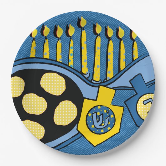 ハヌッカフライラッツ紙プレート ペーパープレート (正面)