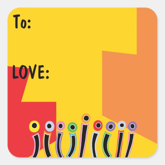 ハヌッカブライト踊りキャンドル スクエアシール (正面)