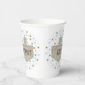 ハヌッカブラウンブルースワール8oz.紙コップ 紙コップ (右)