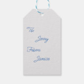 ハヌッカブルーアンドホワイト水玉模様(ユダヤ教)メノラーギフトラベル ギフトタグ (裏面)