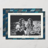 ハヌッカブルーグラデーション幾何モダンパターン シーズンカード (正面/裏面)