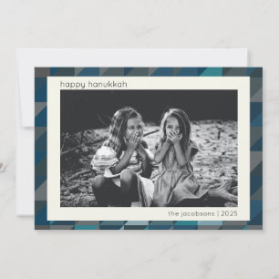 ハヌッカブルーグラデーション幾何モダンパターン シーズンカード