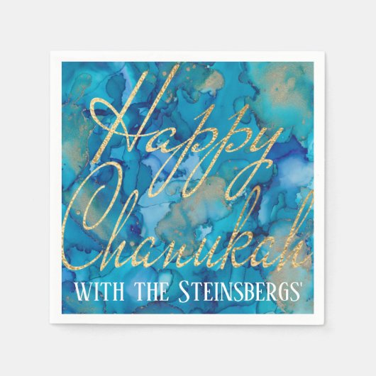 ハヌッカブルースとゴールズ スタンダードカクテルナプキン (正面)