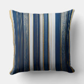 ハヌッカブルーストライプスブルーホワイト金ゴールド クッション (裏面)