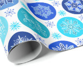 ハヌッカブルースノーフレーク ラッピングペーパー (ロールコーナー)