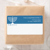 ハヌッカブルーホワイト（ユダヤ教）メノラーホリデー送料 ラベル (インサイチュ)