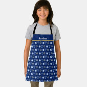 ハヌッカブルー（ユダヤ教）メノラードライデルパターンカスタムキッズ エプロン (インサイチュ)