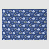 ハヌッカブルー(ユダヤ教)メノラードライデルパターンハヌカー(ユダヤ教の祭り) 薄葉紙 (正面)