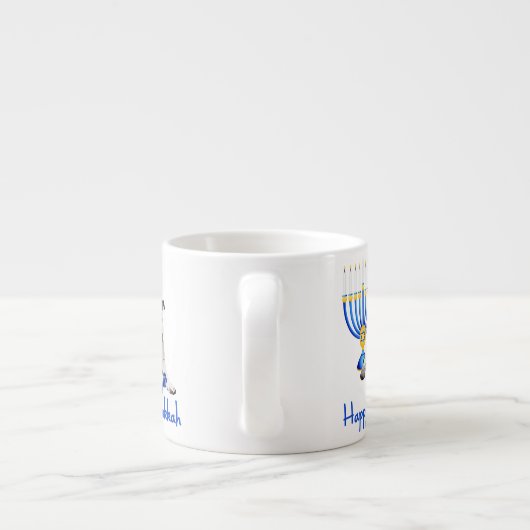 ハヌッカプグと(ユダヤ教)メノラーとドレイデス エスプレッソカップ (裏面)