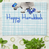 ハヌッカプグと(ユダヤ教)メノラーとドレイデス キッチンタオル (折り畳み)