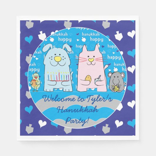 ハヌッカペッツナプキンズスタンダードサイズブルース スタンダードランチョンナプキン (正面)