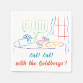 ハヌッカホリデーディナー スタンダードカクテルナプキン (正面)