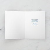 ハヌッカボウ | 波色の青と白のフォトフレーム シーズンカード (内部)