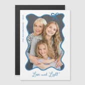 ハヌッカボウ | 青と白の写真ハヌッカカード (正面/裏面)