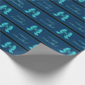 ハヌッカメタリック弓&ストライプ ラッピングペーパー (角)