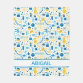 ハヌッカメノラパーソナライズされたス フリースブランケット (正面)