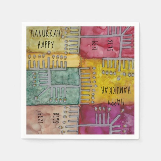 ハヌッカメノラーズ スタンダードカクテルナプキン (正面)