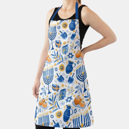ハヌッカユダヤフェスティバルのライトパターン エプロン (インサイチュ)
