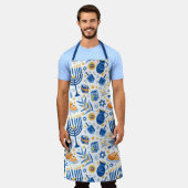 ハヌッカユダヤフェスティバルのライトパターン エプロン (着用した状態)