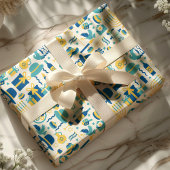 ハヌッカユダヤ人スクコおもしろいットかわいいパターン ラッピングペーパー