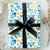 ハヌッカユダヤ人スクコおもしろいットかわいいパターン ラッピングペーパー