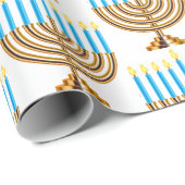 ハヌッカユダヤ人(ユダヤ教)メノラーヘブライ語ギフト ラッピングペーパー (ロールコーナー)