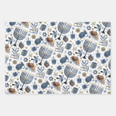 ハヌッカユダヤ教の休日クラシック記号素朴記号 ラッピングペーパーシート (正面)