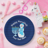 ハヌッカユダヤ雪だるまアンドブルー（ユダヤ教）メノラーパーティー ペーパープレート (パーティー)