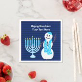 ハヌッカユダヤ雪だるまブルー(ユダヤ教)メノラーパーティーデコール スタンダードカクテルナプキン (インサイチュ)