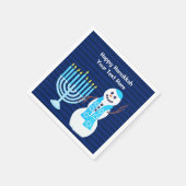 ハヌッカユダヤ雪だるまブルー(ユダヤ教)メノラーパーティーデコール スタンダードカクテルナプキン (角)