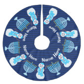 ハヌッカユダヤ雪だるま(ユダヤ教)メノラークリスムカおもしろい ブラッシュドポリエステルツリースカート (正面)