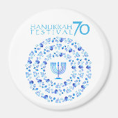 ハヌッカライトフェスティバル記念日70日 マグネット (正面)