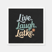 ハヌッカライブ笑いラトケおもしろいホリデーファミリー スタンダードカクテルナプキン (正面)