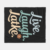 ハヌッカライブ笑いラトケおもしろいホリデーファミリー フリースブランケット (正面(横))