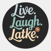 ハヌッカライブ笑いラトケおもしろいホリデーファミリー ラウンドシール (正面)