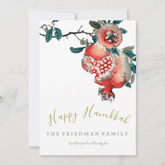 ハヌッカラエレガントイトフェスティバル金ゴールドザクロ 招待状 (裏面)