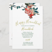 ハヌッカラエレガントイトフェスティバル金ゴールドザクロ 招待状 (正面/裏面)