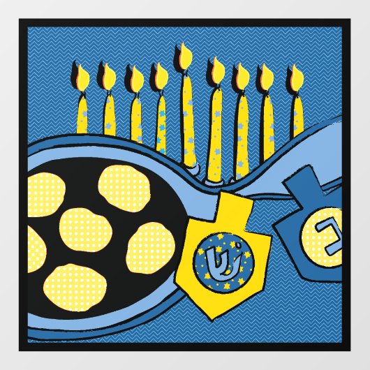 ハヌッカラッツクス（ユダヤ教）メノラードライデルウインドウにしがみつく ウィンドウサイン (シート)