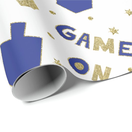 ハヌッカラッピング紙ハヌカー(ユダヤ教の祭り)ゲームオン ラッピングペーパー (ロールコーナー)