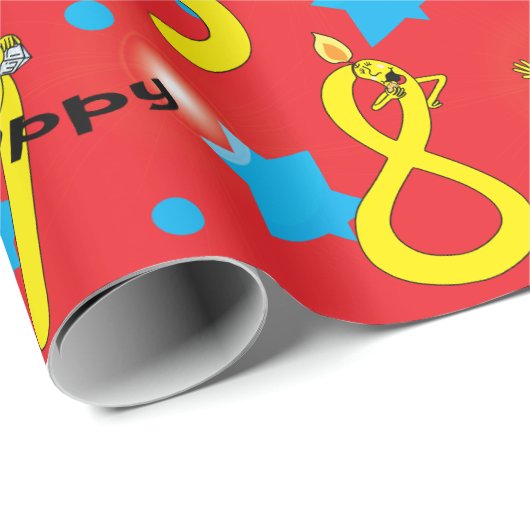 ハヌッカラッピング紙「ハッピーハヌッカナンバーズ」 ラッピングペーパー (ロールコーナー)