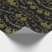 ハヌッカラッピング紙「ハッピーハヌッカ」 ラッピングペーパー (角)