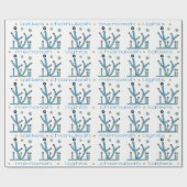 ハヌッカラッピング紙「ブルーきらきら光るメノラ」 ラッピングペーパー (フラット)